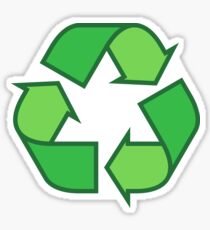 Recycling symbol stickers and tote bags, three shades of green Sticker