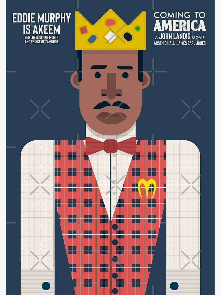 Coming to America, Eddie Murphy, Akeem, John Landis, alternative movie  poster, McDowell, employee of the month, Il principe cerca moglie Poster  for Sale by Steven Revia