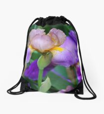 Beautiful PURPLE IRISES Drawstring Bag