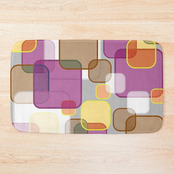 Item preview, Retro Square Bubbles - Brown, Burgundy and Yellow designed and sold by Quooki.