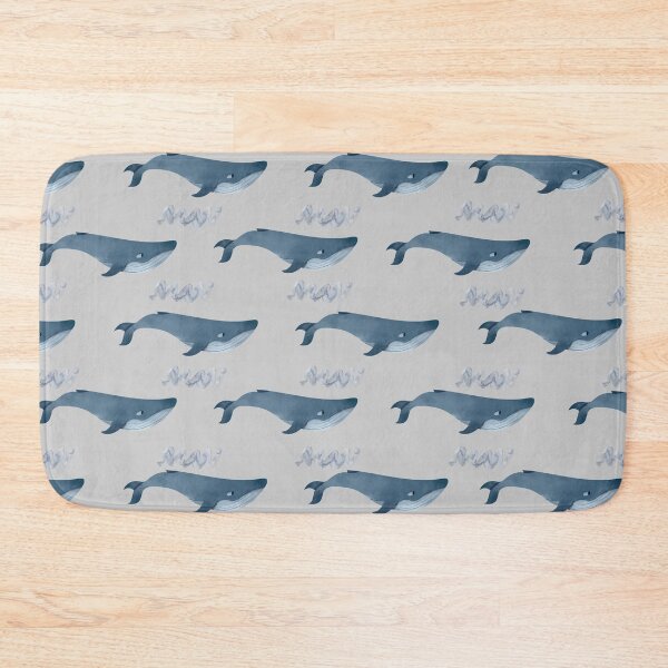 Item preview, Whale watercolor blue pattern designed and sold by windcolors.