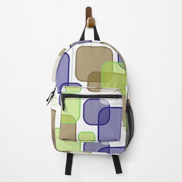 Item preview, Retro Square Bubbles - Brown, Blue and Lime designed and sold by Quooki.