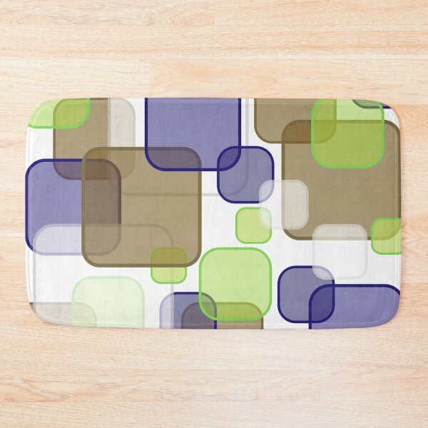 Item preview, Retro Square Bubbles - Brown, Blue and Lime designed and sold by Quooki.