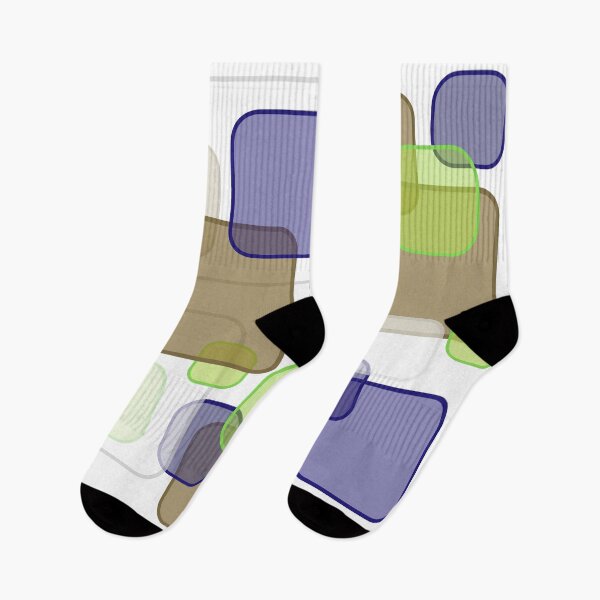 Item preview, Retro Square Bubbles - Brown, Blue and Lime designed and sold by Quooki.