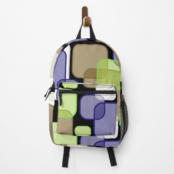 Item preview, Retro Square Bubbles - Brown, Blue and Lime designed and sold by Quooki.