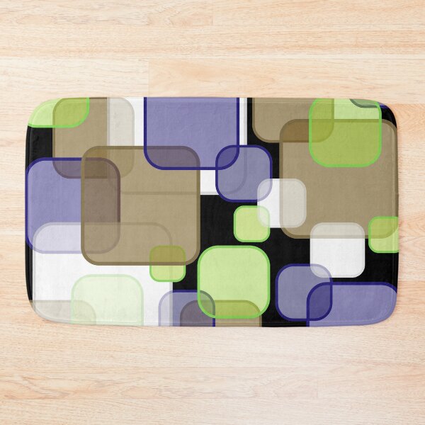 Item preview, Retro Square Bubbles - Brown, Blue and Lime designed and sold by Quooki.