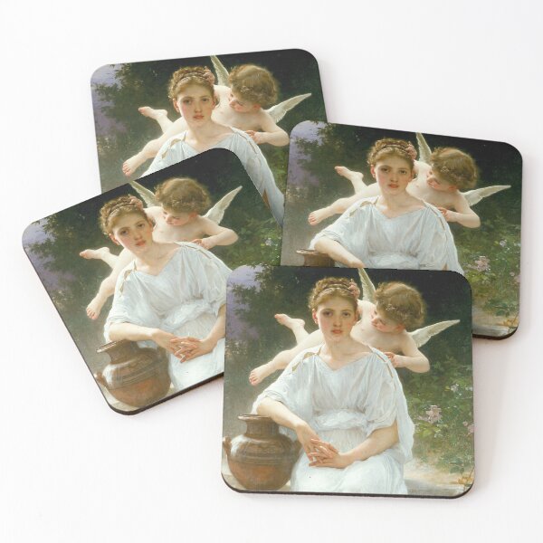Item preview, Girl with angel premiere reverie by William Bouguereau designed and sold by Vintage Designs +.