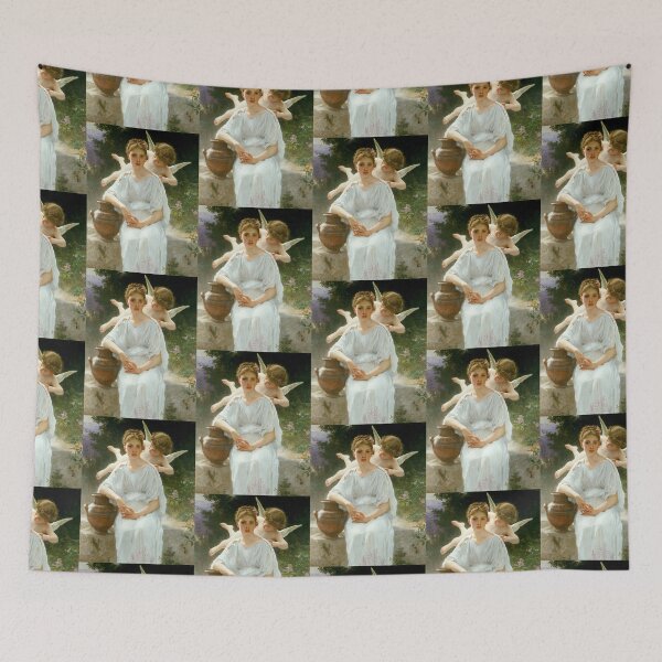 Item preview, Girl with angel premiere reverie by William Bouguereau designed and sold by Vintage Designs +.