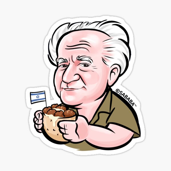 Item preview, David Ben Gurion w/ Falafel Funny First Israeli PM Graphic designed and sold by sababa-shop.