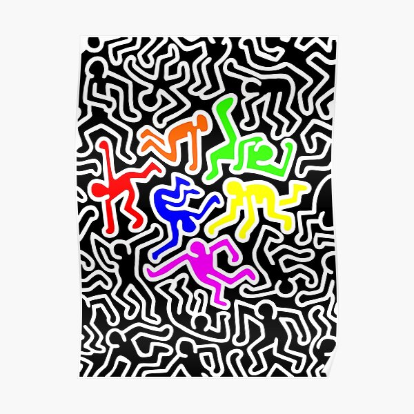 Keith Haring - 6 Figuren Tänzer Poster