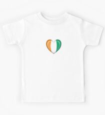 Ivory Coast Heart Flag Kids Tee
