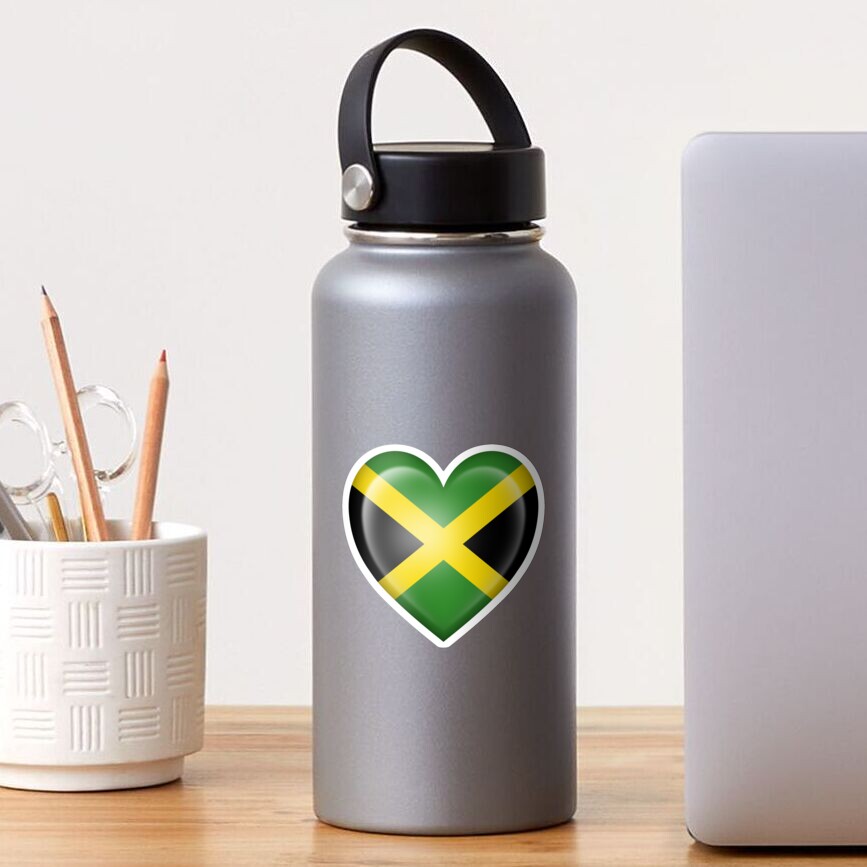 Jamaican Heart Flag Sticker For Sale By Jeffbartels Redbubble