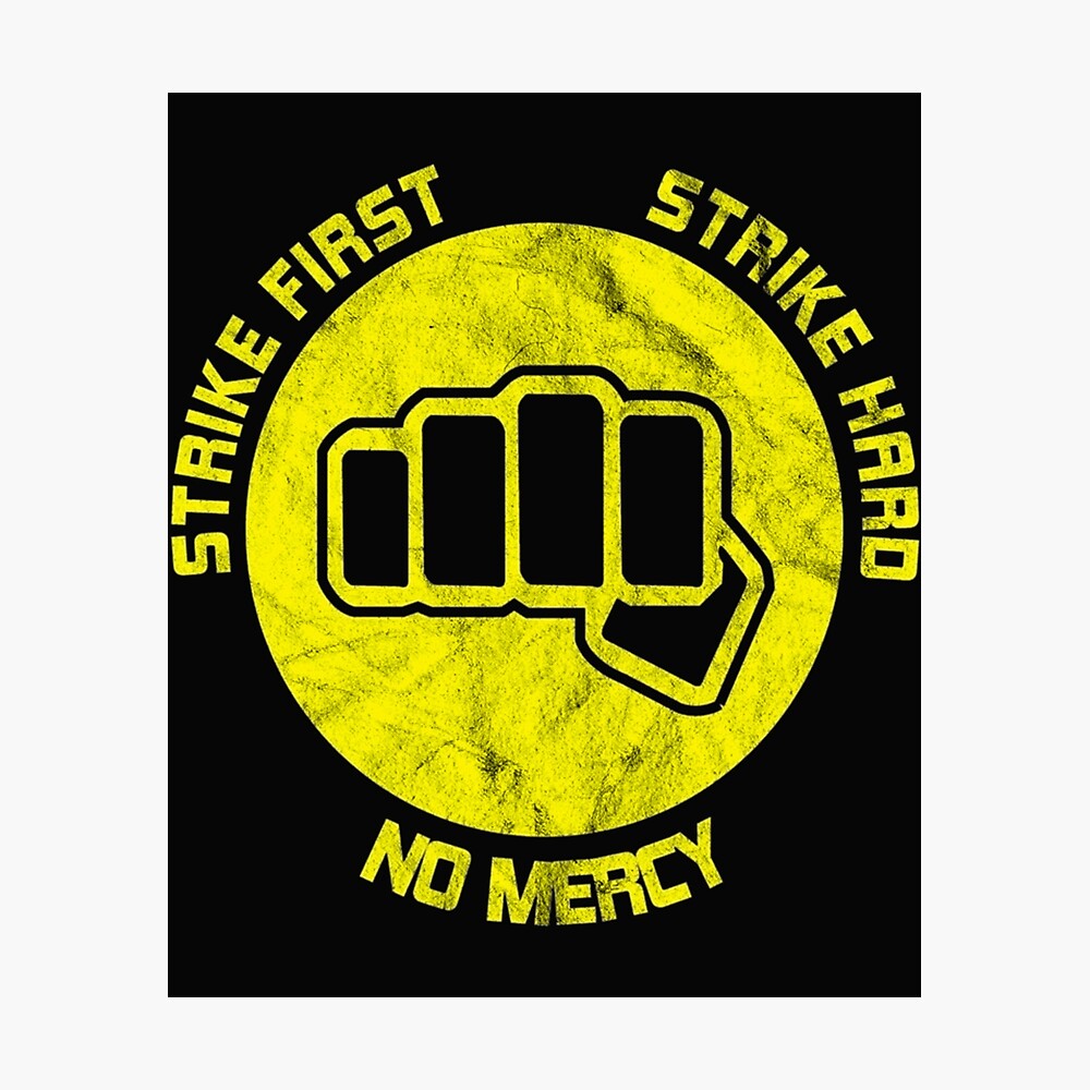 Cobra Kai Fist Strike First Strike Hard No Mercy Black Tank Top