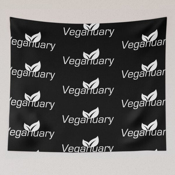 Item preview, Veganuary challenge veganuary new year 2021 white vegan challenge logo designed and sold by wiggy38.