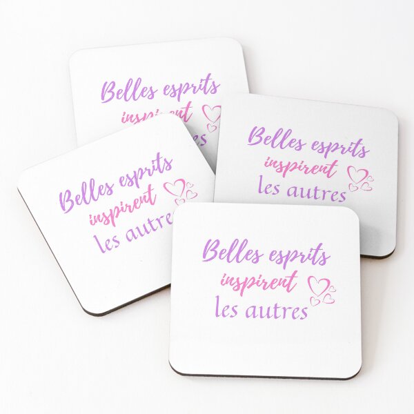 Item preview, Beautiful mind inspire others - popular french quotes theme gifts (in white) designed and sold by RebelliousRosee.
