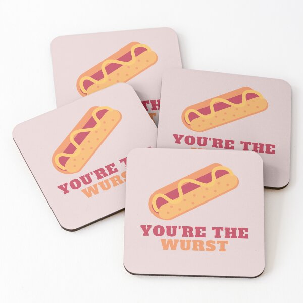 Item preview, You're the Wurst, You're the Worst Food Pun designed and sold by GoodMoodFood.