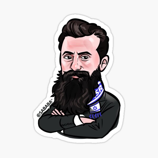 Item preview, Theodor Herzl w/ Israel Flag Funny Graphic Zionist Jewish  designed and sold by sababa-shop.