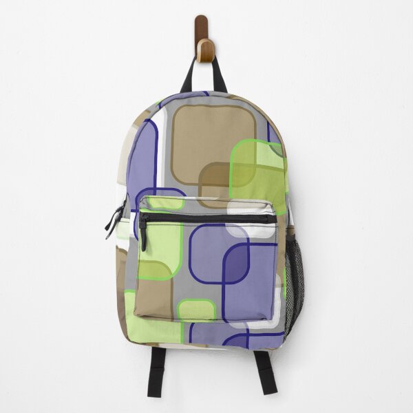 Item preview, Retro Square Bubbles - Brown, Blue and Lime designed and sold by Quooki.