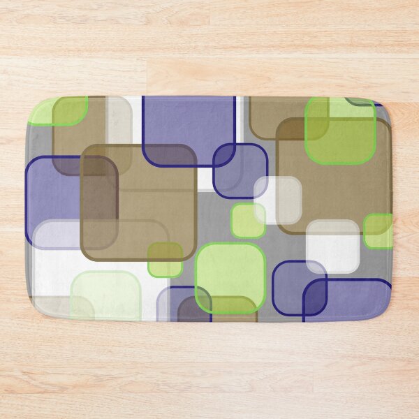 Item preview, Retro Square Bubbles - Brown, Blue and Lime designed and sold by Quooki.