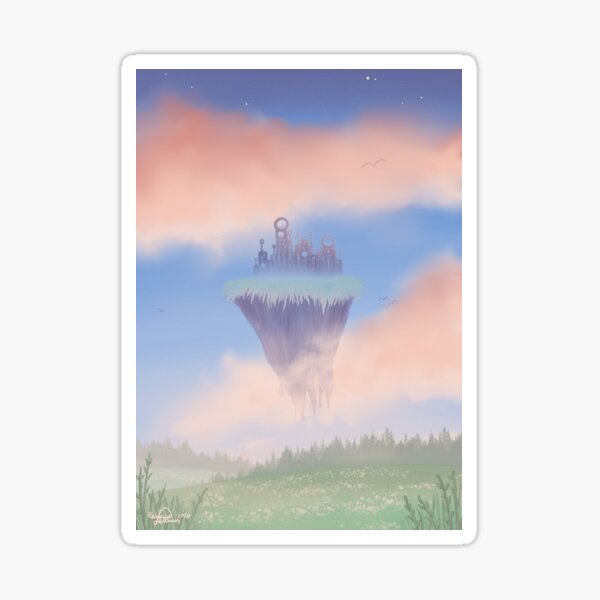 Floating Alien City Sticker