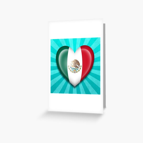 Heart Mexico Flag Greeting Card by Jose O