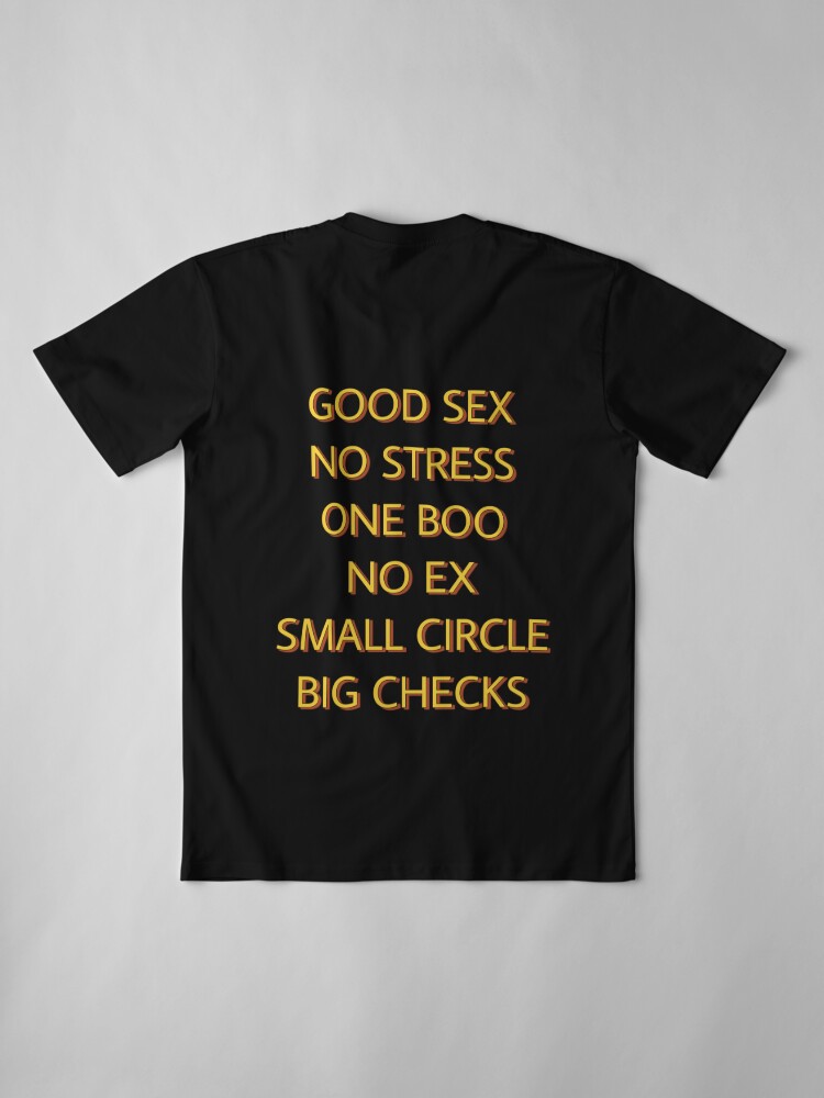 Good Sex No Stress One Boo No Ex Small Circle Big Checks T Shirt By 4929