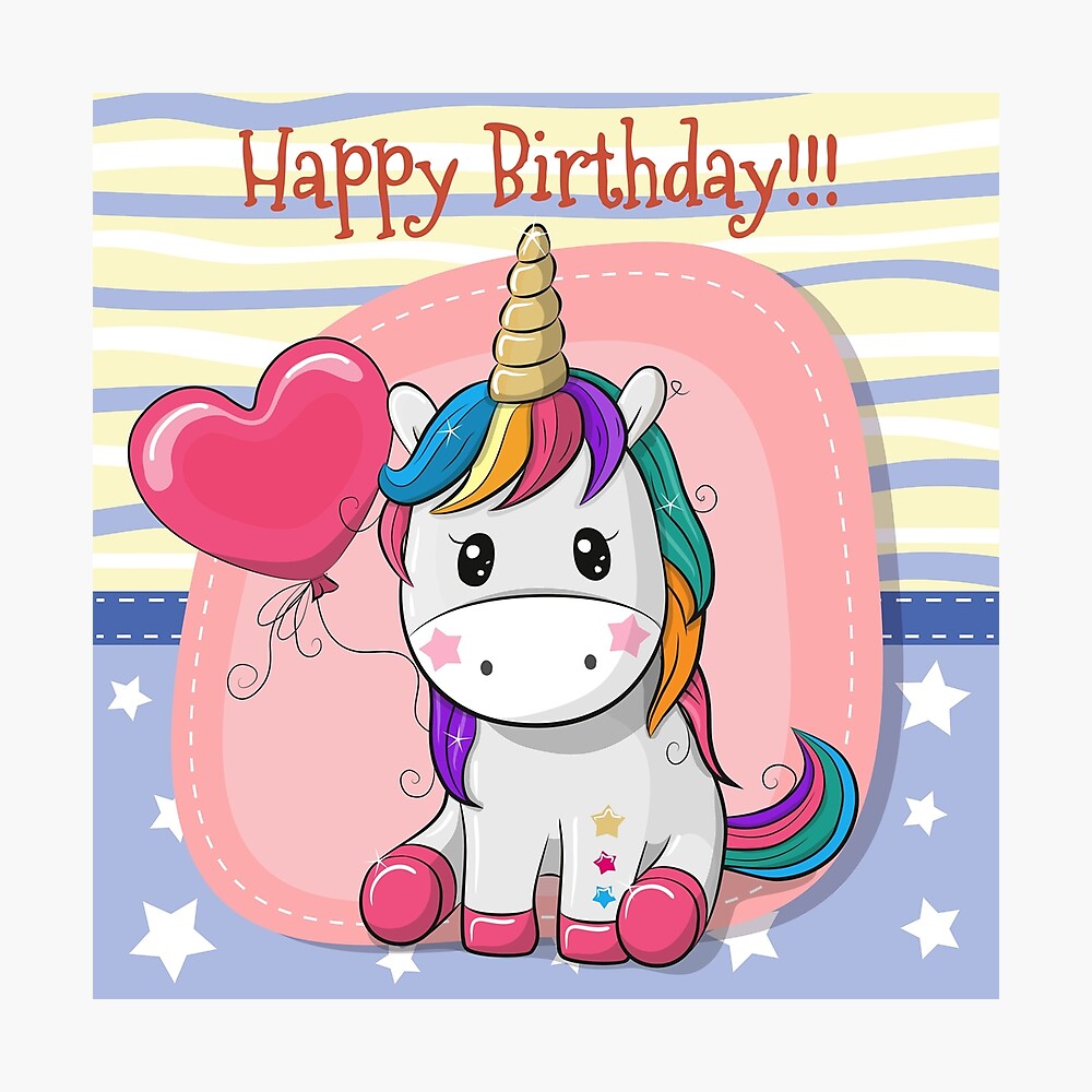 Poster for Sale mit Alles Gute zum Geburtstag Einhorn von MisterGooseShop  | Redbubble