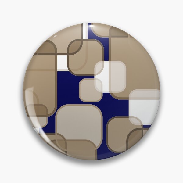 Item preview, Retro Square Bubbles - Beige and Navy Blue designed and sold by Quooki.