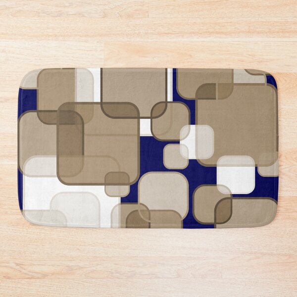 Item preview, Retro Square Bubbles - Beige and Navy Blue designed and sold by Quooki.