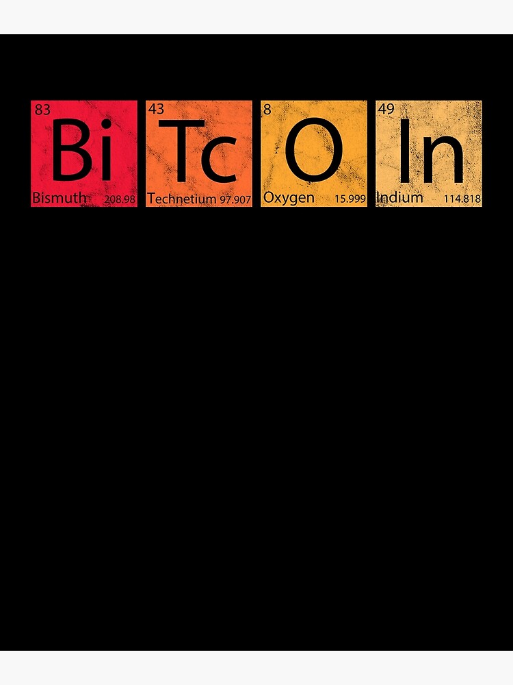 Disover Bitcoin Periodic Element Tables Funny Gift for Cryptocurrency Traders Premium Matte Vertical Poster