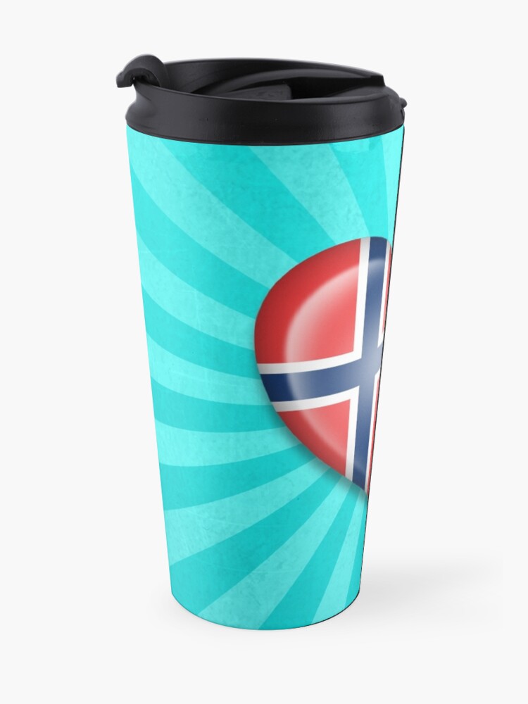 Alternate view of Norwegian Heart Flag Travel Coffee Mug