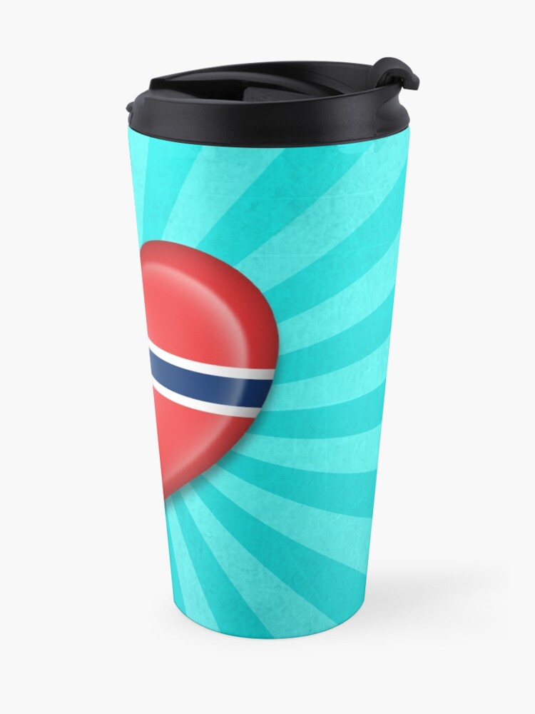Alternate view of Norwegian Heart Flag Travel Coffee Mug