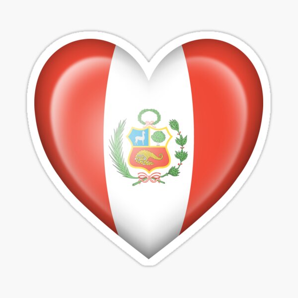 Bandera del corazón peruano Pegatina