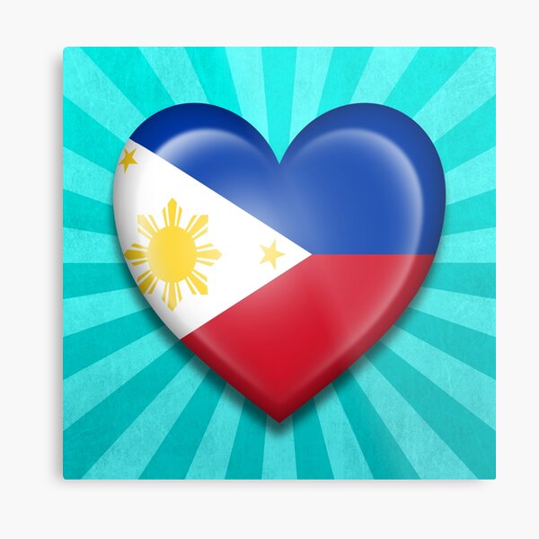 Filipino Heart Flag Metal Print