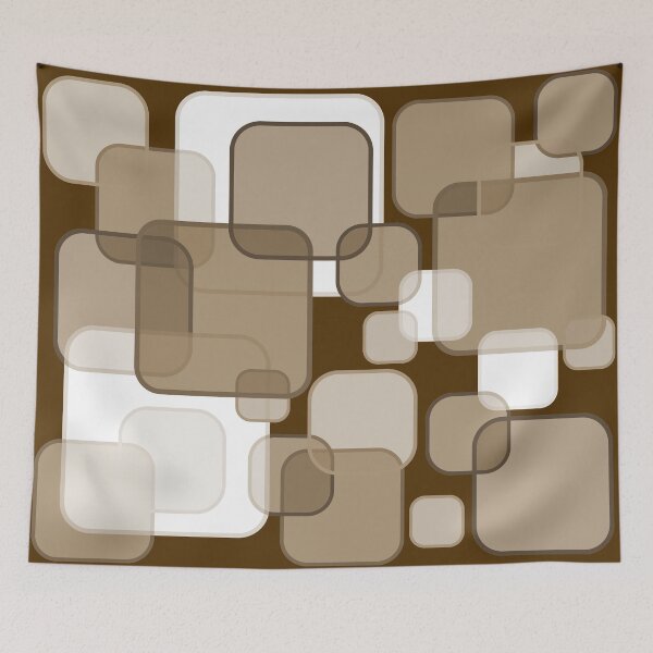 Item preview, Retro Square Bubbles - Beige and Brown designed and sold by Quooki.