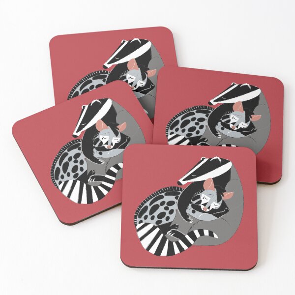Item preview, Love 365 Need a hug badgers and genets Red designed and sold by belettelepink.