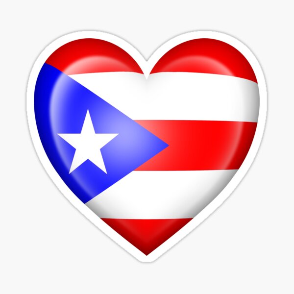 Puerto Rican Heart Flag Sticker By Jeffbartels Redbubble
