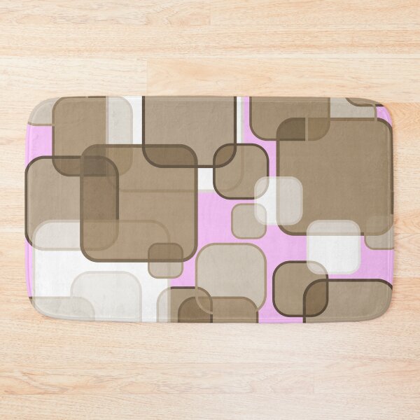 Item preview, Retro Square Bubbles - Beige and Pink designed and sold by Quooki.