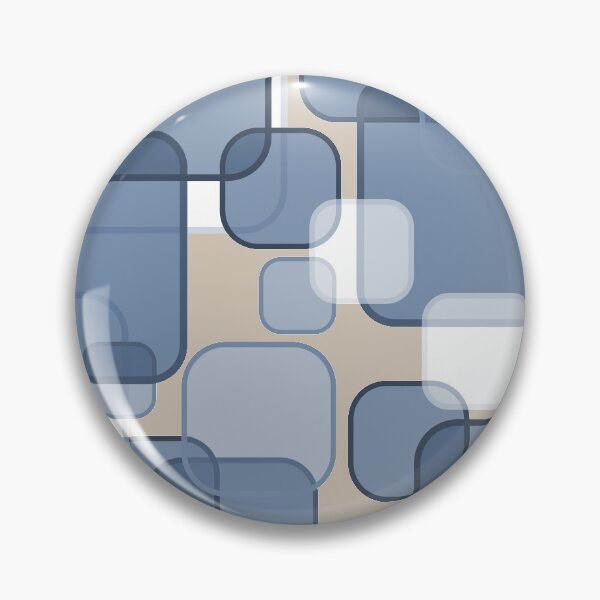 Item preview, Retro Square Bubbles - Blue and Beige designed and sold by Quooki.