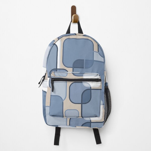Item preview, Retro Square Bubbles - Blue and Beige designed and sold by Quooki.