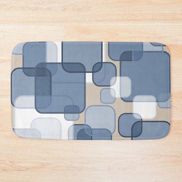 Item preview, Retro Square Bubbles - Blue and Beige designed and sold by Quooki.