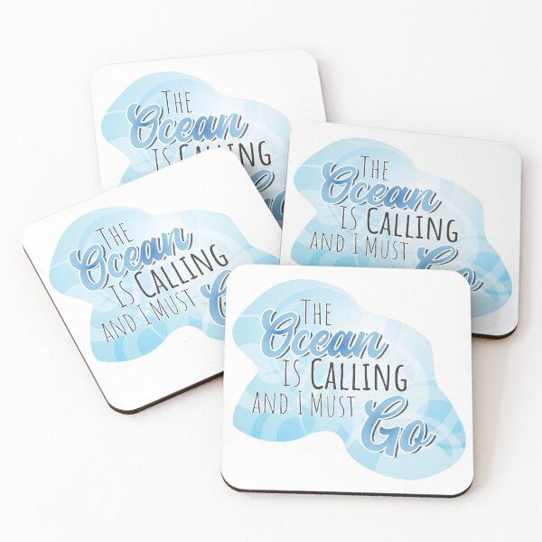 Item preview, The Ocean is Calling and I Must Go - Colorful Blue Text designed and sold by TheMajesticGoat.