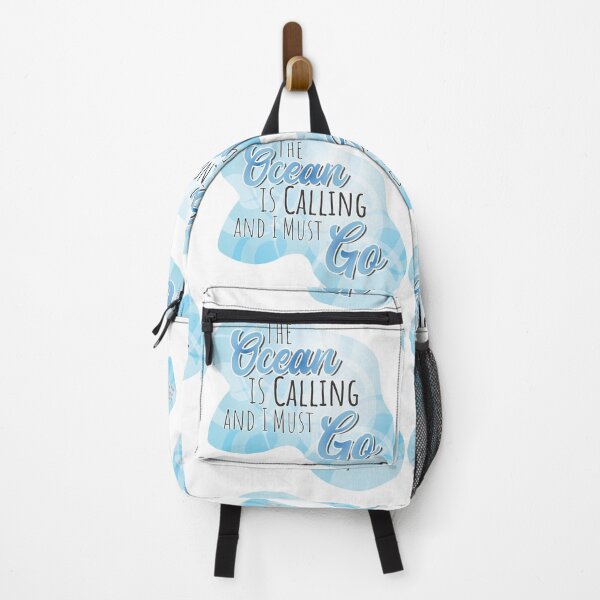 Item preview, The Ocean is Calling and I Must Go - Colorful Blue Text designed and sold by TheMajesticGoat.