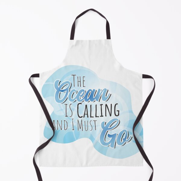 Item preview, The Ocean is Calling and I Must Go - Colorful Blue Text designed and sold by TheMajesticGoat.