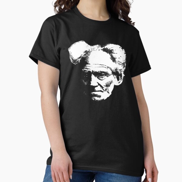 Vista previa del artículo con la obra «Arthur Schopenhauer - Retrato pesimista», diseñado y vendido por The Philosopher's Shirt.