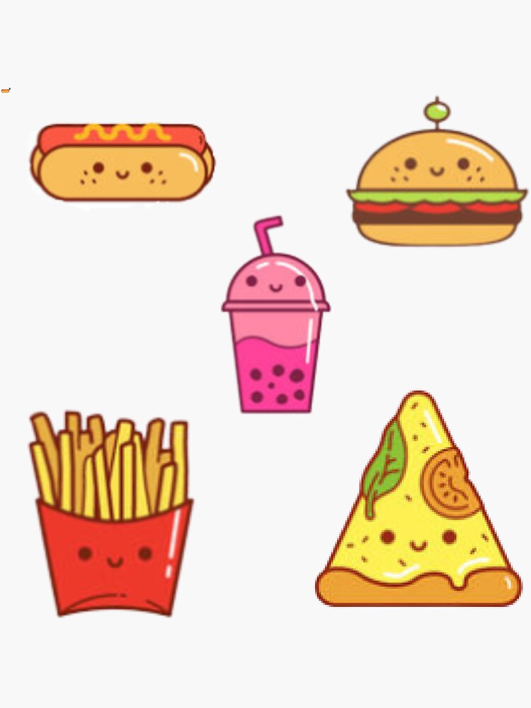 Fast Food Stickers Sticker for Sale by kawaiistudio