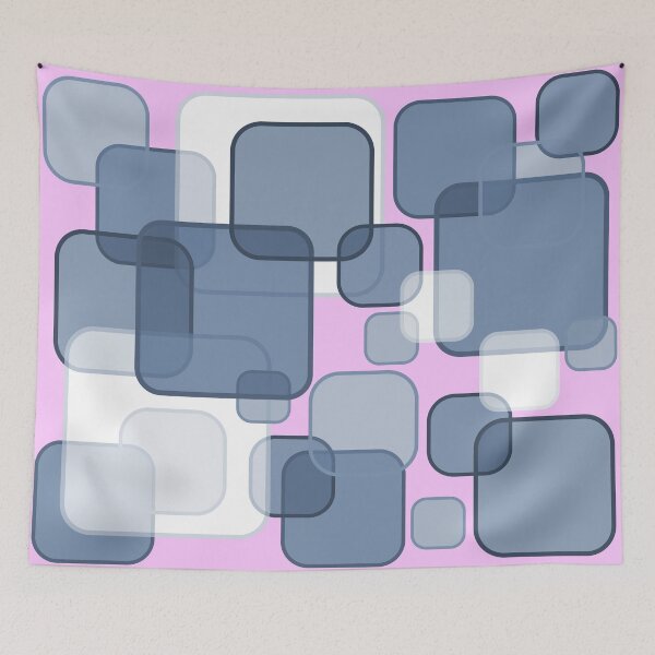 Item preview, Retro Square Bubbles - Blue and Pink designed and sold by Quooki.