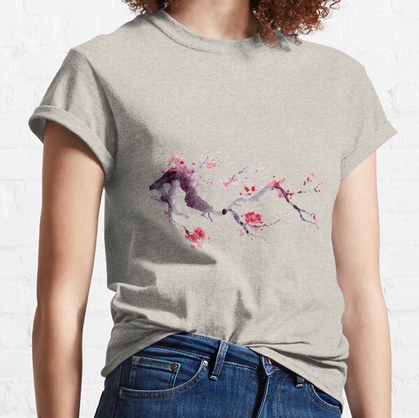 Vista previa del artículo con la obra «Árbol de flor de cerezo Sakura», diseñado y vendido por TshirtTyou.
