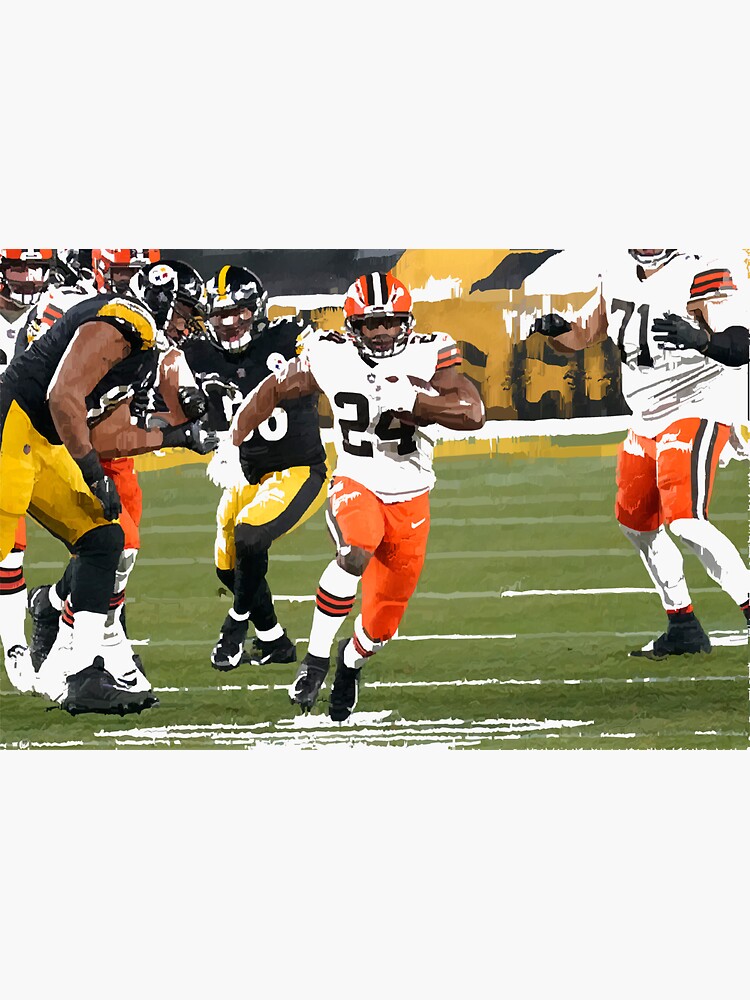 Buy Nick Chubb PRINTED EDITION Cleveland Browns Wall Art NFL