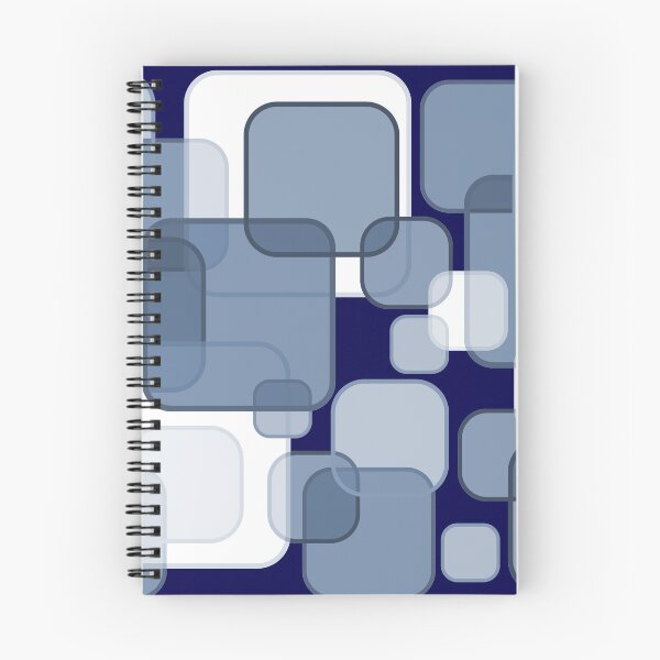 Item preview, Retro Square Bubbles - Blue and Navy designed and sold by Quooki.